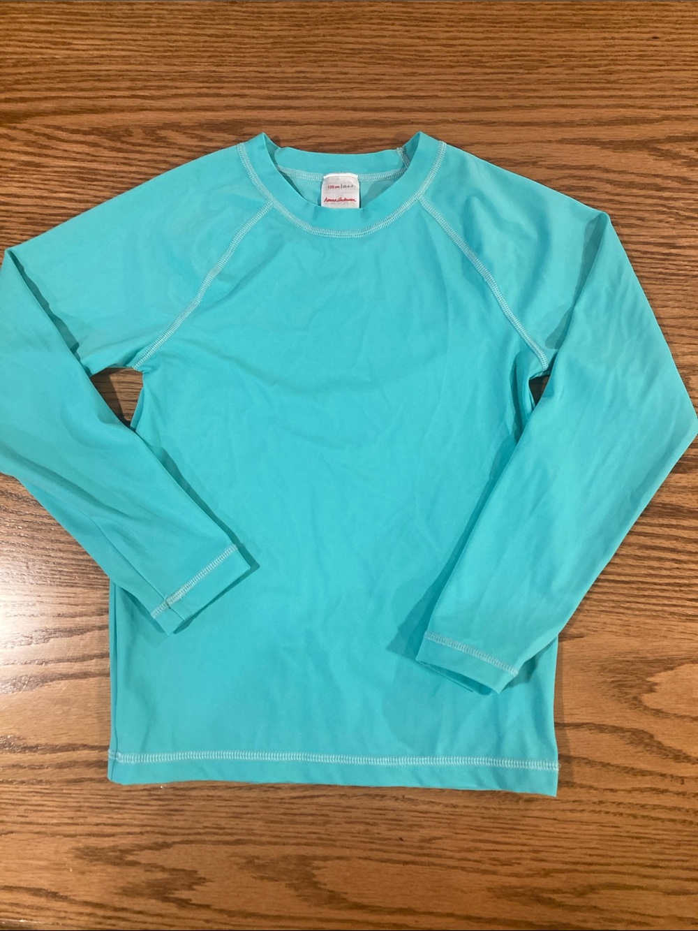 Hanna Andersson Aqua Blue Long-Sleeve Swim Top
